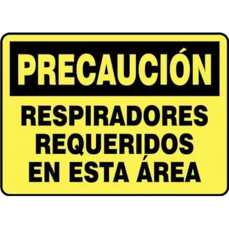 Accuform OSHA CAUTION Safety Sign RESPIRATORS SHMPPE438XV
